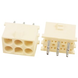 10 pcs - 350585-1 TE Connectivity Universal MATE-N-LOK Series Straight Through Hole PCB Header, 6 Contact(s), 6.35mm Pitch, 3 Ro