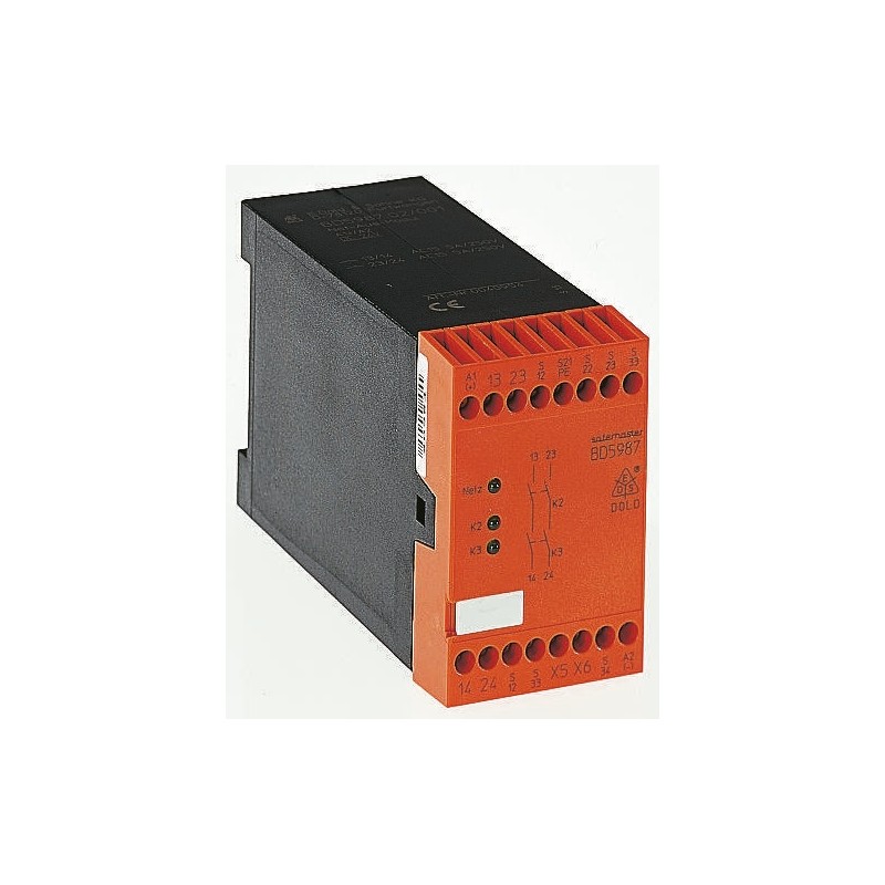 1 pcs - Dold Single/Dual-Channel Emergency Stop Safety Relay, 24V dc, 2 Safety Contacts