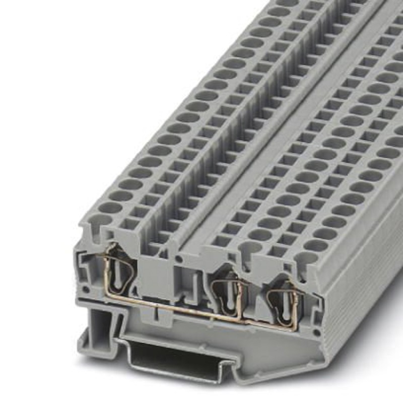 10 pcs - 3031393 Phoenix Contact ST 4-TWIN Series Grey Feed Through Terminal Block