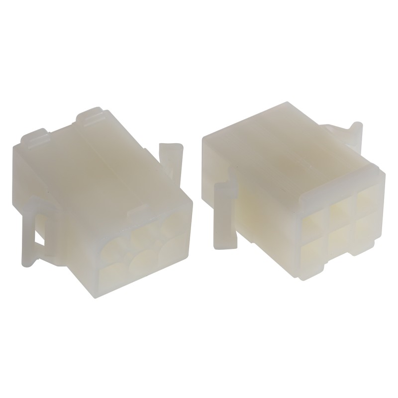 20 pcs - 39-03-6060 Molex STANDARD .093' Series Straight Panel Mount Housing Plug, 6 Contact(s), 6.7mm Pitch, 2 Row(s)