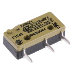 10 pcs - XCG8-Z1 Saia-Burgess Plunger Micro Switch, PCB Terminal, 6 A @ 250 V ac, SPDT, IP40
