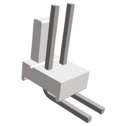 100 pcs - 640455-2 TE Connectivity MTA-100 Series Right Angle Through Hole Pin Header, 2 Contact(s), 2.54mm Pitch, 1 Row(s), Uns