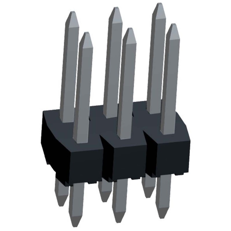 20 pcs - 90131-0123 Molex C-Grid III Series Straight Through Hole Pin Header, 6 Contact(s), 2.54mm Pitch, 2 Row(s), Unshrouded