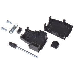 10 pcs - MHDSSK-P-9-L-K MH Connectors MHDSSK-T/P Series ABS Angled, Straight D Sub Backshell, 9 Way, Strain Relief