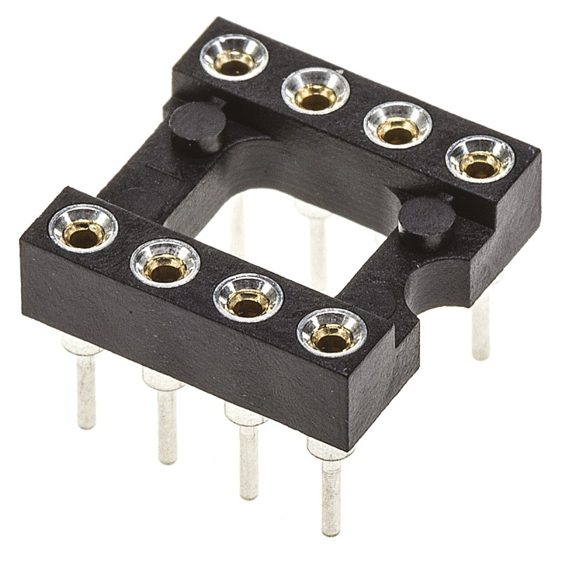 20 pcs - 110-87-308-41-001101 Preci-Dip 2.54mm Pitch Vertical 8 Way, Through Hole Turned Pin Open Frame IC Dip Socket, 1A