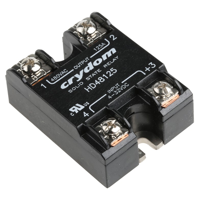 1 pcs - Sensata / Crydom HD48 Series Solid State Relay, 125 A Load, Panel Mount, 530 V ac Load, 32 V Control