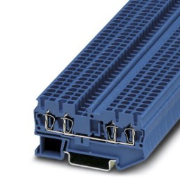 10 pcs - 3031319 Phoenix Contact ST B2.5-QUATTRO BU Series Blue Feed Through Terminal Block, 2.5mm²