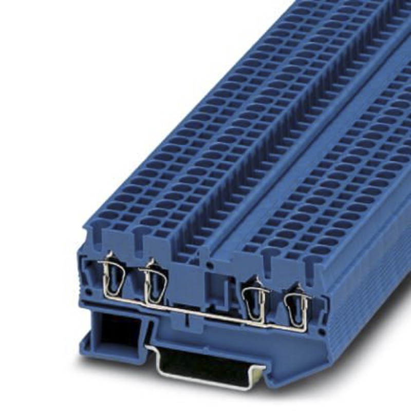 10 pcs - 3031319 Phoenix Contact ST B2.5-QUATTRO BU Series Blue Feed Through Terminal Block, 2.5mm²