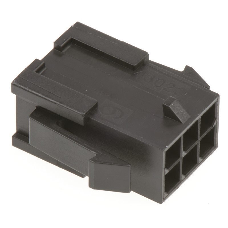 20 pcs - 43020-0600 Molex, Micro-Fit 3.0 Male Connector Housing, 3mm Pitch, 6 Way, 2 Row