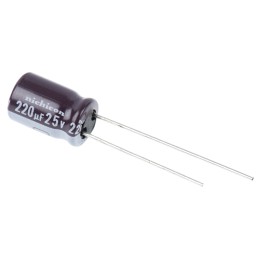 20 pcs - UPS1E221MPD Nichicon 220μF Aluminium Electrolytic Capacitor 25V dc, Radial, Through Hole - UPS1E221MPD