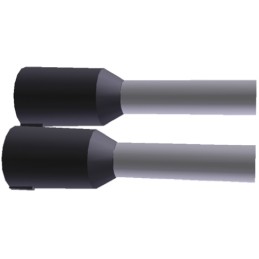 100 pcs - 1241003-1 TE Connectivity Insulated Crimp Bootlace Ferrule, 8mm Pin Length, 1.8mm Pin Diameter, 1.5mm² Wire Size, Blac