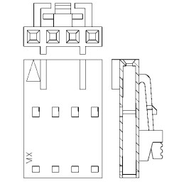 20 pcs - 50-57-9408 Molex, SL Female Connector Housing, 2.54mm Pitch, 8 Way, 1 Row