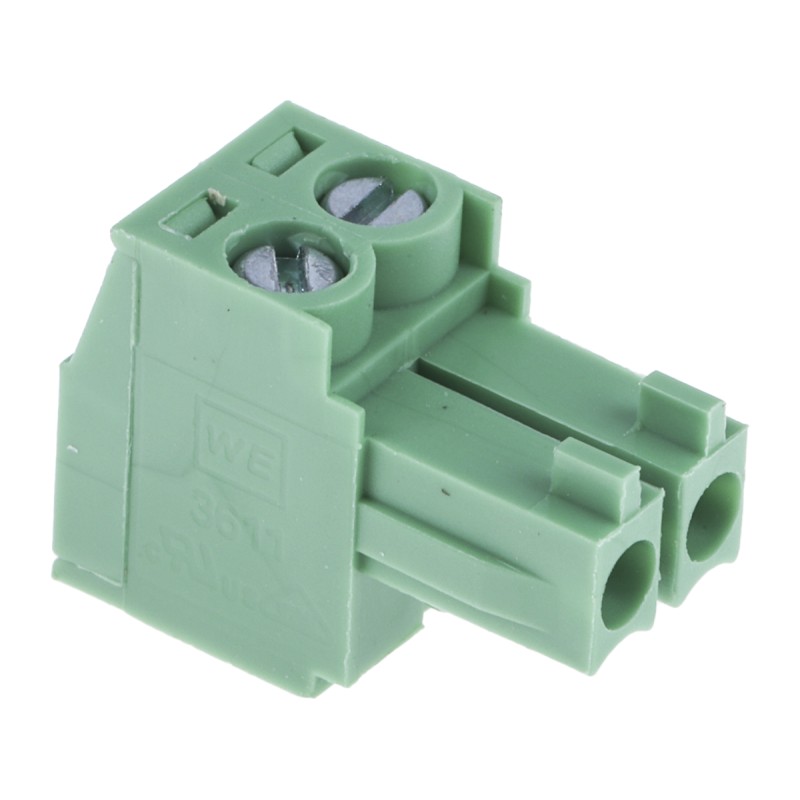 10 pcs - 691361100002 Wurth Elektronik 3.5mm Pitch 2 Way Pluggable Terminal Block, Plug, Cable Mount, Screw Termination