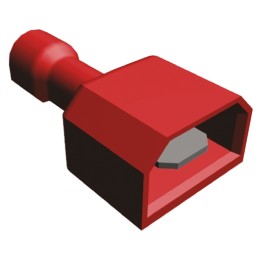 20 pcs - 2-521105-2 TE Connectivity Ultra-Fast .187 Clear, Red Insulated Male Spade Connector, Tab, 4.75 x 0.81mm Tab Size, 0.3m