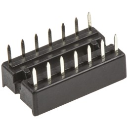 50 pcs - A 14-LC-TT ASSMANN WSW 2.54mm Pitch Vertical 14 Way, Through Hole Stamped Pin Open Frame IC Dip Socket, 1A