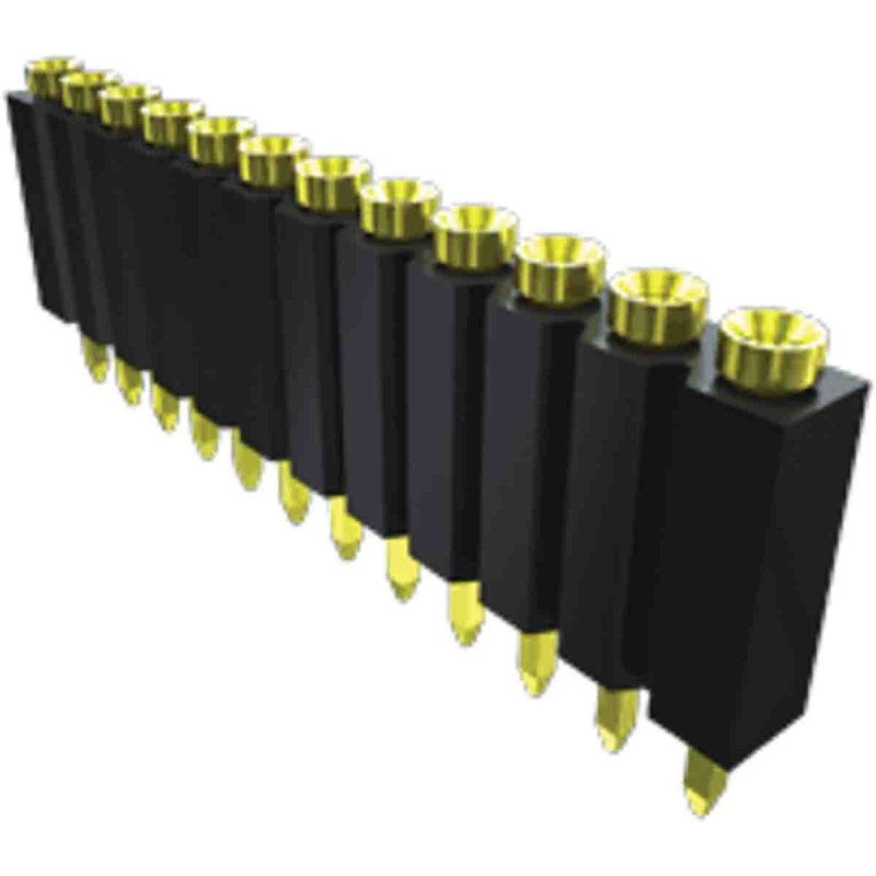 10 pcs - ESS-103-T-03 Samtec ESS Series Straight Through Hole Mount PCB Socket, 3-Contact, 1-Row, 2.54mm Pitch, Solder Terminati