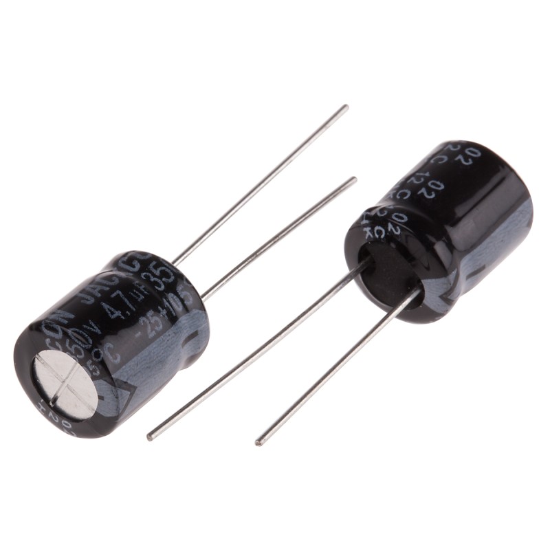 50 pcs - RS PRO 4.7μF Aluminium Electrolytic Capacitor 350V dc, Radial, Through Hole