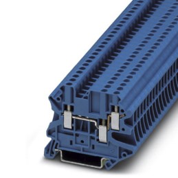 10 pcs - 3044526 Phoenix Contact UT 2.5-TWIN BU Series Blue Feed Through Terminal Block, 2.5mm², Single-Level, Screw Termination