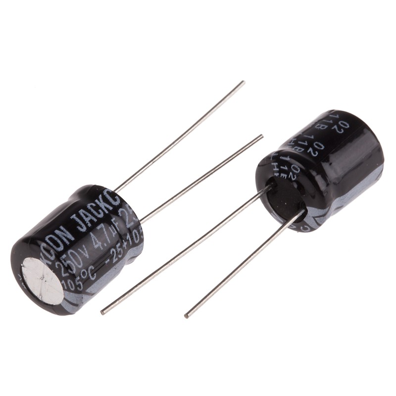 50 pcs - RS PRO 4.7μF Aluminium Electrolytic Capacitor 250V dc, Radial, Through Hole