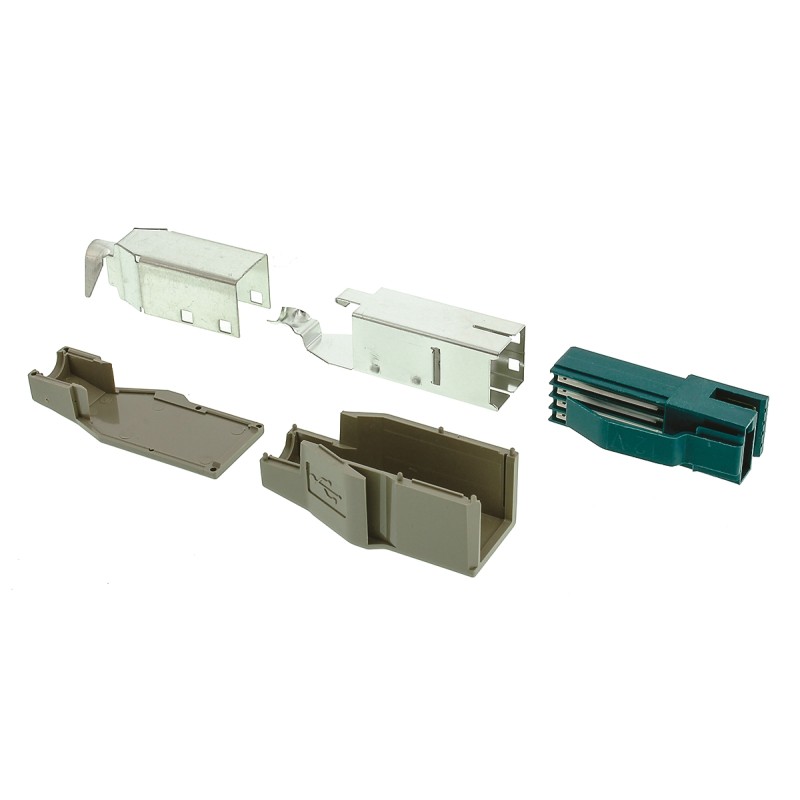 10 pcs - 74233-102LF Amphenol ICC Straight, Cable Mount, Plug Type A 2.0 USB Connector