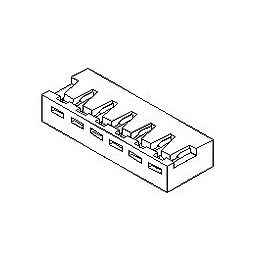200 pcs - 35022-0005 Molex Female Crimp Connector Housing, 2.5mm Pitch, 5 Way, 1 Row Right Angle, Straight