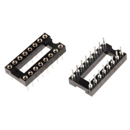 20 pcs - W30516TRC Winslow 2.54mm Pitch Vertical 16 Way, Through Hole Turned Pin Open Frame IC Dip Socket, 5A