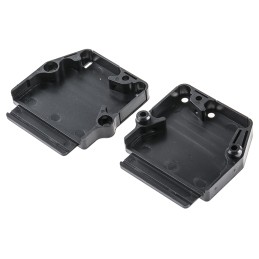 10 pcs - 863093C25ALF Amphenol ICC 863093C Series Thermoplastic Angled, Straight D Sub Backshell, 25 Way, Strain Relief