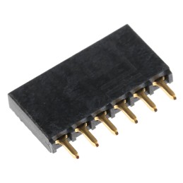 10 pcs - SSQ-106-01-G-S Samtec SSQ Series Straight Through Hole Mount PCB Socket, 6-Contact, 1-Row, 2.54mm Pitch, Solder Termina