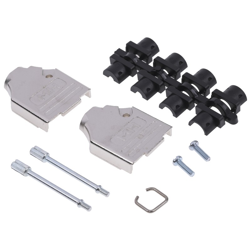 10 pcs - MHDTZK9-K MH Connectors MHDTZK Series Zinc D Sub Backshell, 9 Way, Strain Relief