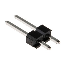 100 pcs - RS PRO Straight Through Hole Pin Header, 2 Contact(s), 2.54mm Pitch, 1 Row(s), Unshrouded