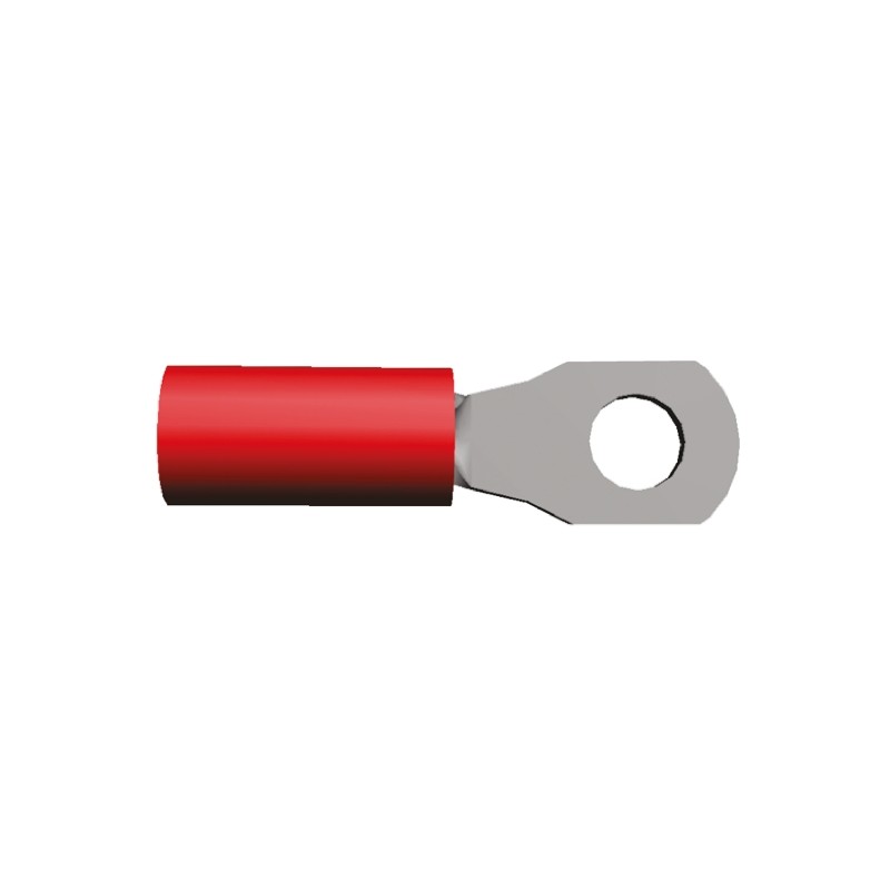 20 pcs - 130451 TE Connectivity, PIDG Insulated Ring Terminal, M2.5 Stud Size, 0.25mm² to 1.6mm² Wire Size, Red