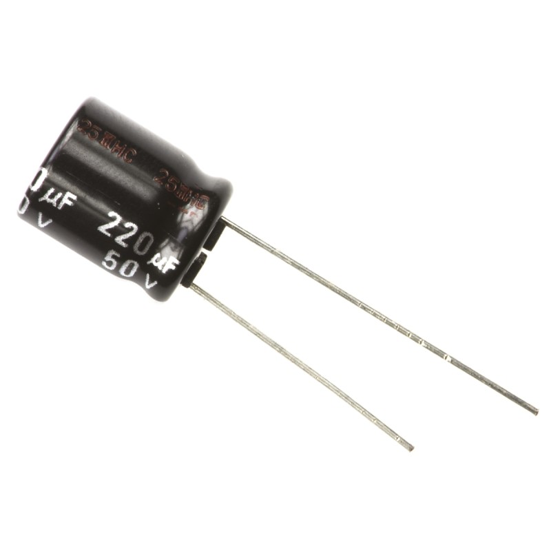 20 pcs - ECA1HHG221 Panasonic 220μF Aluminium Electrolytic Capacitor 50V dc, Radial, Through Hole - ECA1HHG221