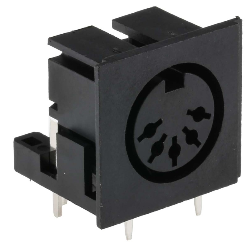 20 pcs - RS PRO 5 Pole Right Angle Din Socket, 2A, 100 V ac, Push-In, Female, Through Hole