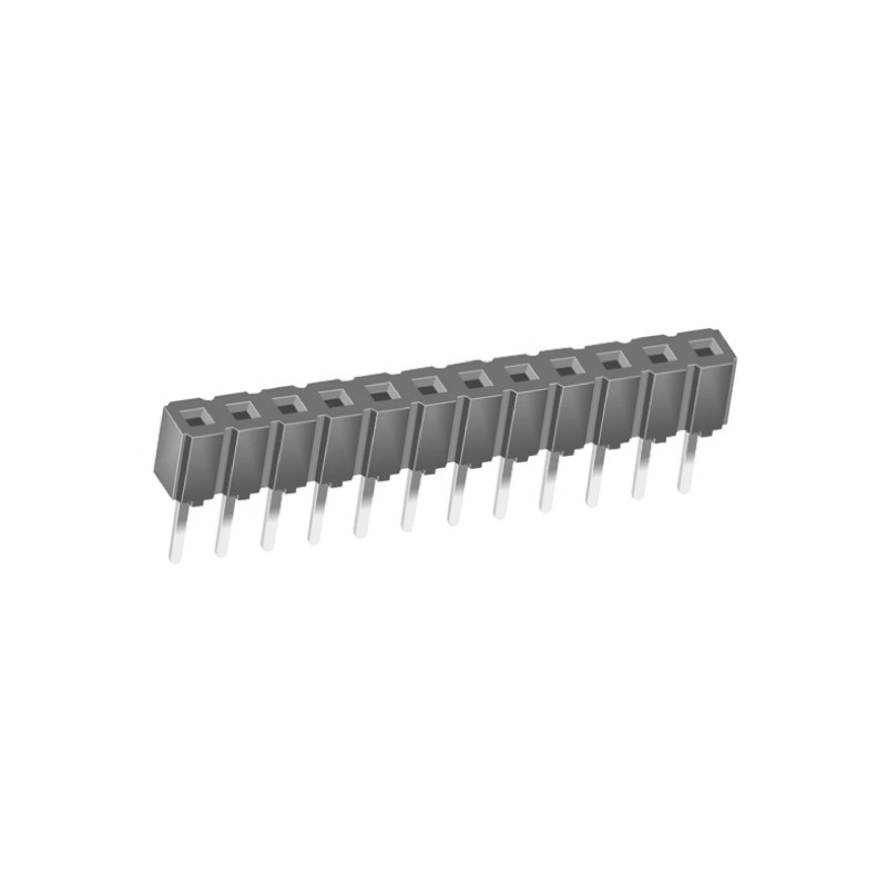 10 pcs - CES-112-01-T-S Samtec CES Series Straight Through Hole Mount PCB Socket, 12-Contact, 1-Row, 2.54mm Pitch, Through Hole 