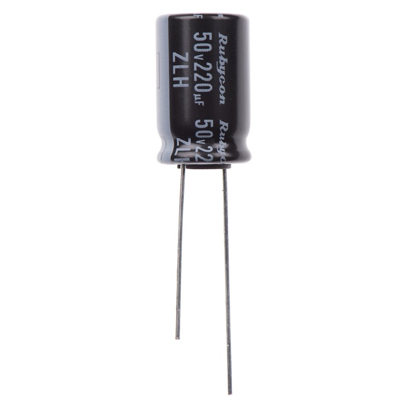 20 pcs - 50ZLH220MEFC10X16 Rubycon 220μF Aluminium Electrolytic Capacitor 50V dc, Radial, Through Hole - 50ZLH220MEFC10X16