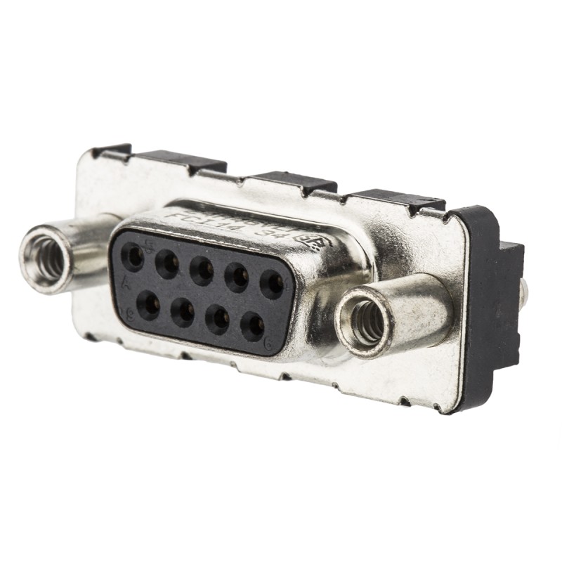 10 pcs - D09S24A4GV00LF Amphenol FCI Delta D Series, 9 Way Through Hole PCB D-sub Connector Socket, 2.74mm Pitch