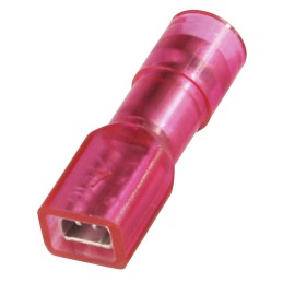 100 pcs - RS PRO Red Insulated Female Spade Connector, Receptacle, 0.5 x 2.8mm Tab Size, 0.5mm² to 1.5mm²