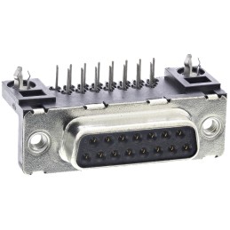 10 pcs - D15S13A4GX00LF Amphenol ICC Delta D 15 Way Right Angle Through Hole D-sub Connector Socket, 2.74mm Pitch, with 4-40 UNC