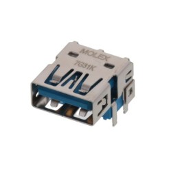 10 pcs - 48391-0003 Molex Right Angle, Through Hole, Socket Type A 3.0 USB Connector