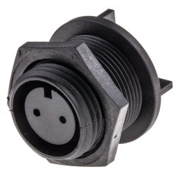 1 pcs - Bulgin Circular Connector, 2 Contacts, Rear Mount, Miniature Connector, Socket, Female, IP68, Buccaneer 400 Series