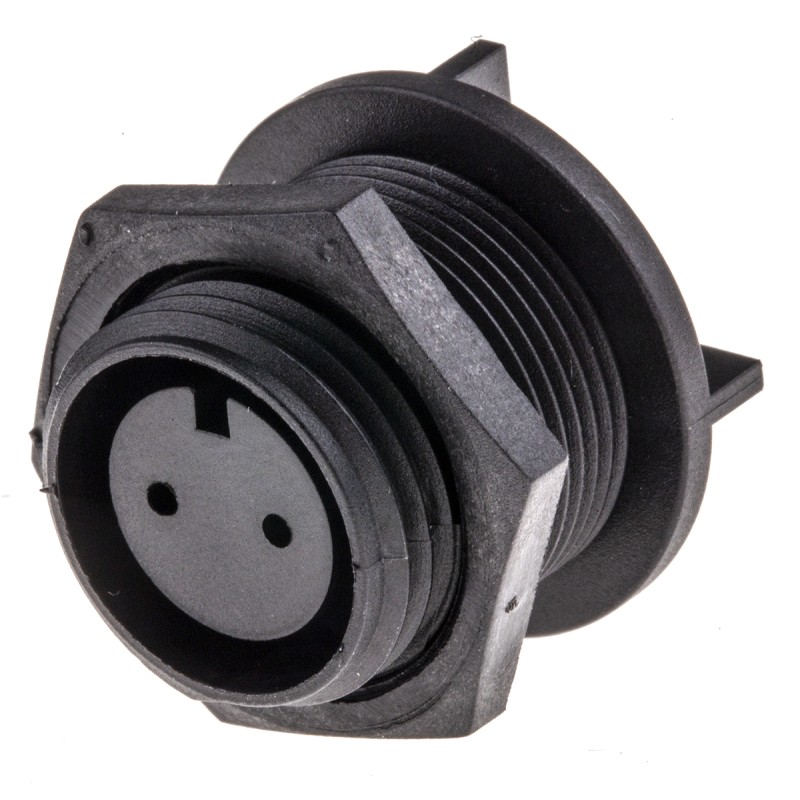 1 pcs - Bulgin Circular Connector, 2 Contacts, Rear Mount, Miniature Connector, Socket, Female, IP68, Buccaneer 400 Series