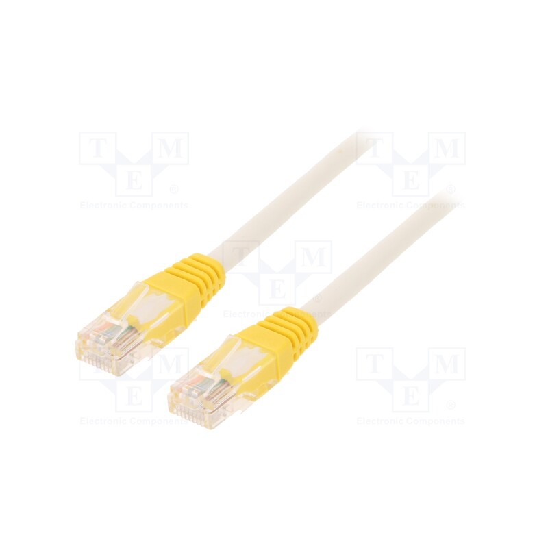 10 pcs : 50360 - Patch cord, U/UTP, 5, solid, CCA, PE, white-yellow, 10m, 26AWG