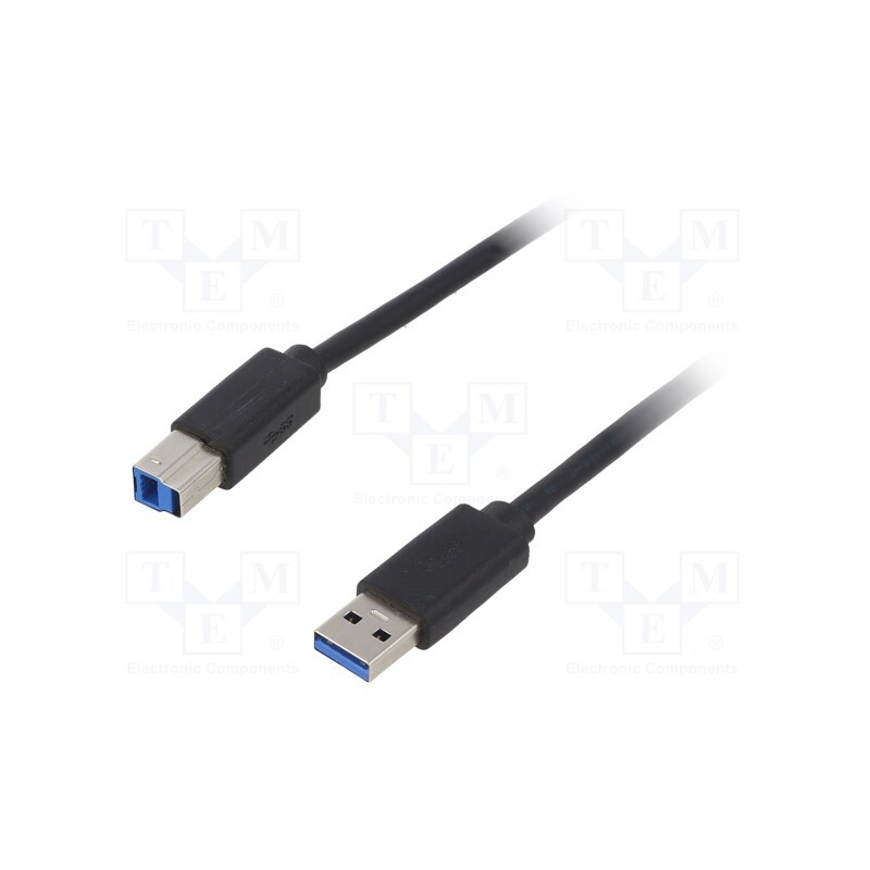 10 pcs : 50362 - Cable, USB 3.0, USB A plug,USB B plug, 1.8m, black