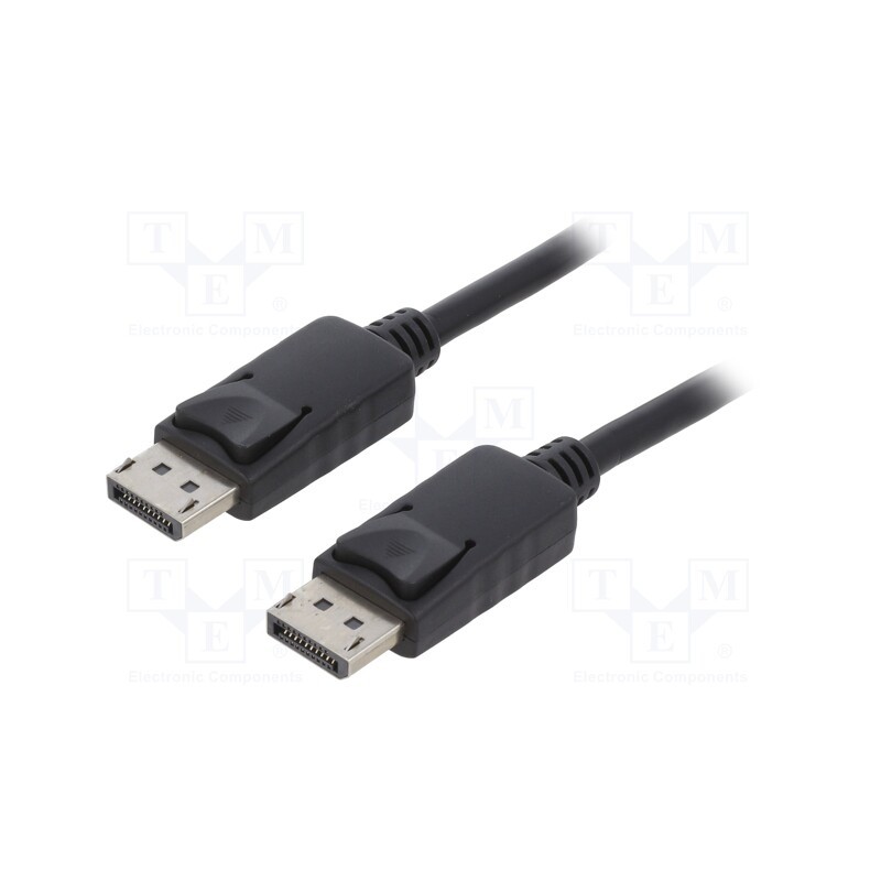 10 pcs : 50370 - Cable, DisplayPort 1.2, DisplayPort plug,both sides, 0.5m, black