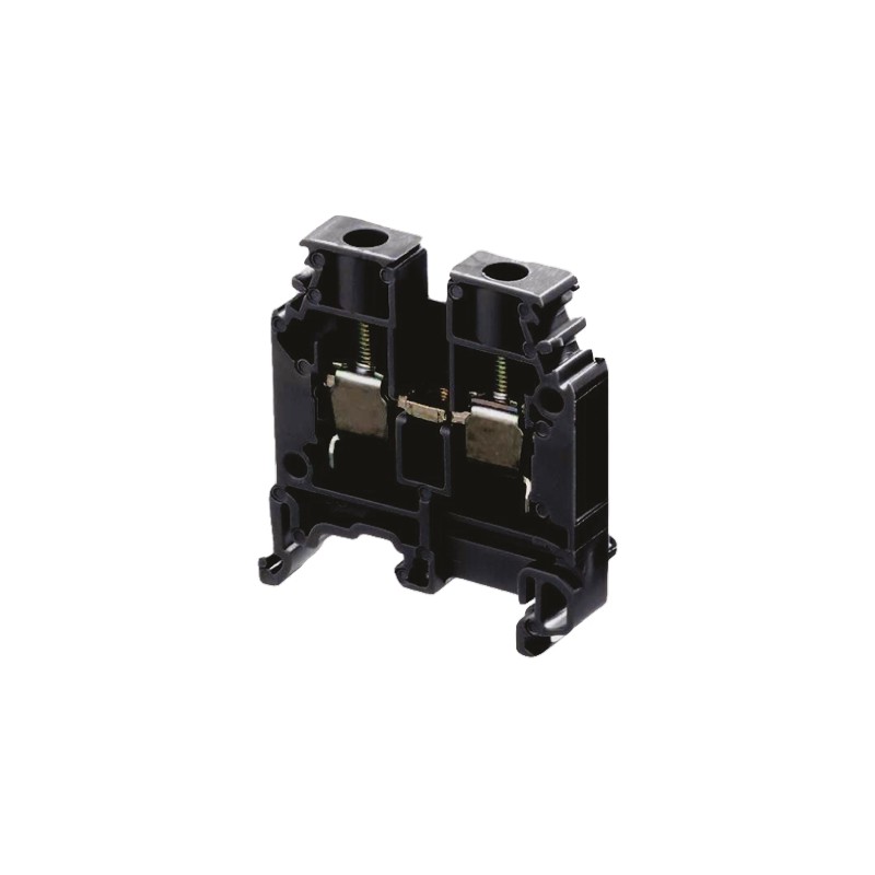 10 pcs - 1SNA400239R1500 Entrelec SNA Series Black Standard Din Rail Terminal, 6mm², Single-Level, Screw Termination