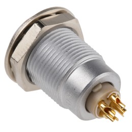 1 pcs - Lemo Circular Connector, 4 Contacts, Panel Mount, Socket, Female, IP50, 0B Series