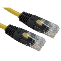10 pcs - RS PRO Cat5e Straight Male RJ45 to Straight Male RJ45 Ethernet Cable, UTP, Yellow PVC Sheath, 1m