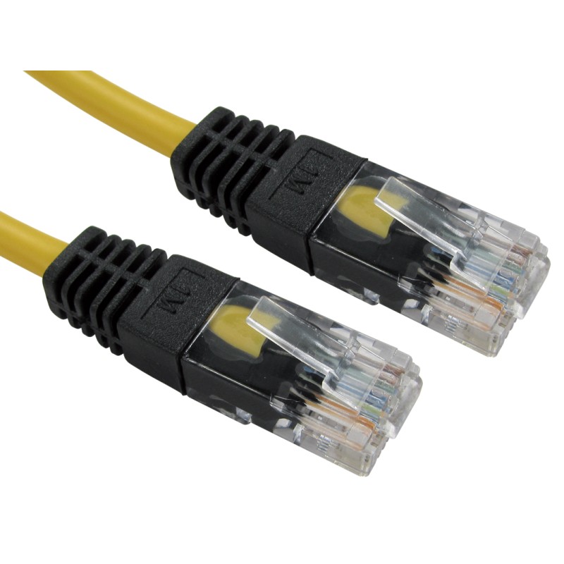 10 pcs - RS PRO Cat5e Straight Male RJ45 to Straight Male RJ45 Ethernet Cable, UTP, Yellow PVC Sheath, 1m