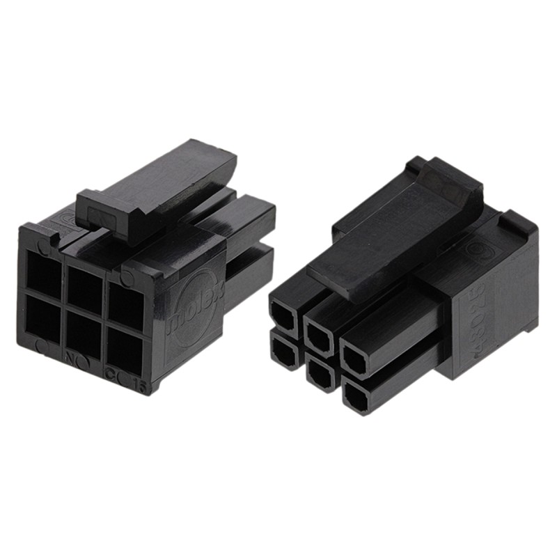 20 pcs - 43025-0608 Molex, Micro-Fit 3.0 Female Connector Housing, 3mm Pitch, 6 Way, 2 Row