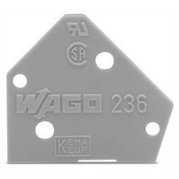 10 pcs - 236-400 Wago, 236 End Plate for use with PCB Terminal Blocks & Pluggable Connectors